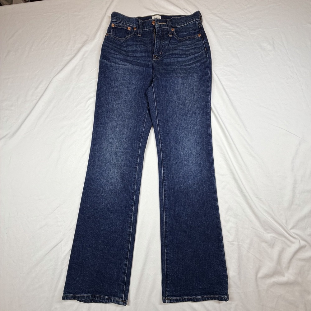 J. Crew Women's Curvy Full Length Demi Boot Cut Jeans Dark Wash Size 25P